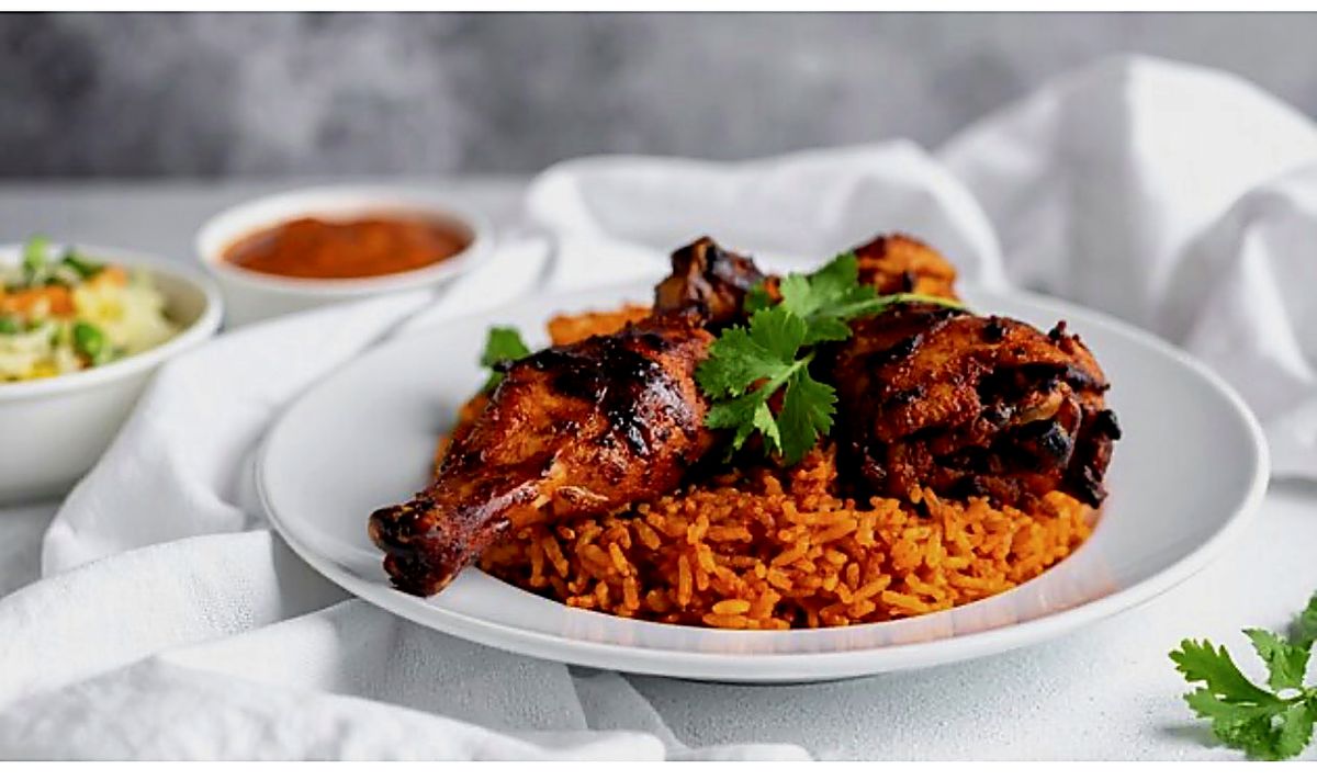 Jollof rice et poulet grillé